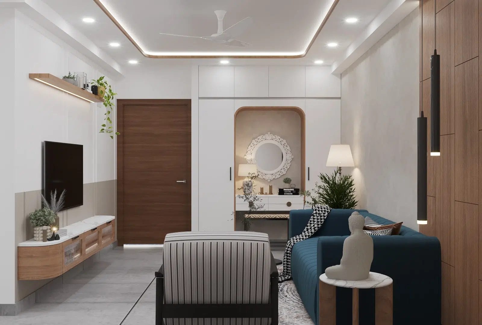 luxury 3bhk living room interior designs in bengaluru